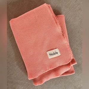 Noble Organic Waffle Blanket in Pink Sea Salt 36" x 28"